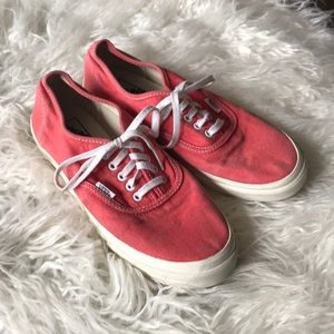 Vans‎ coral red lace up canvas sneakers